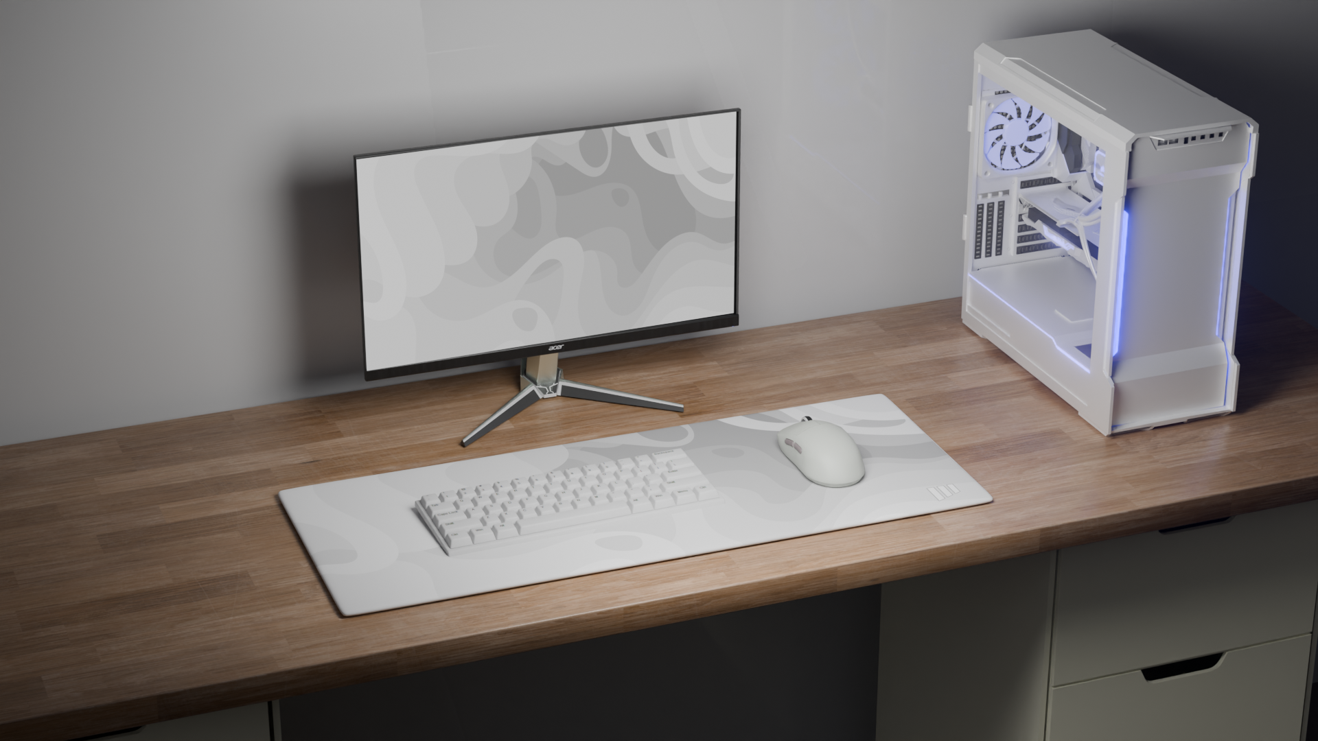 Snowy Flow Mousepad