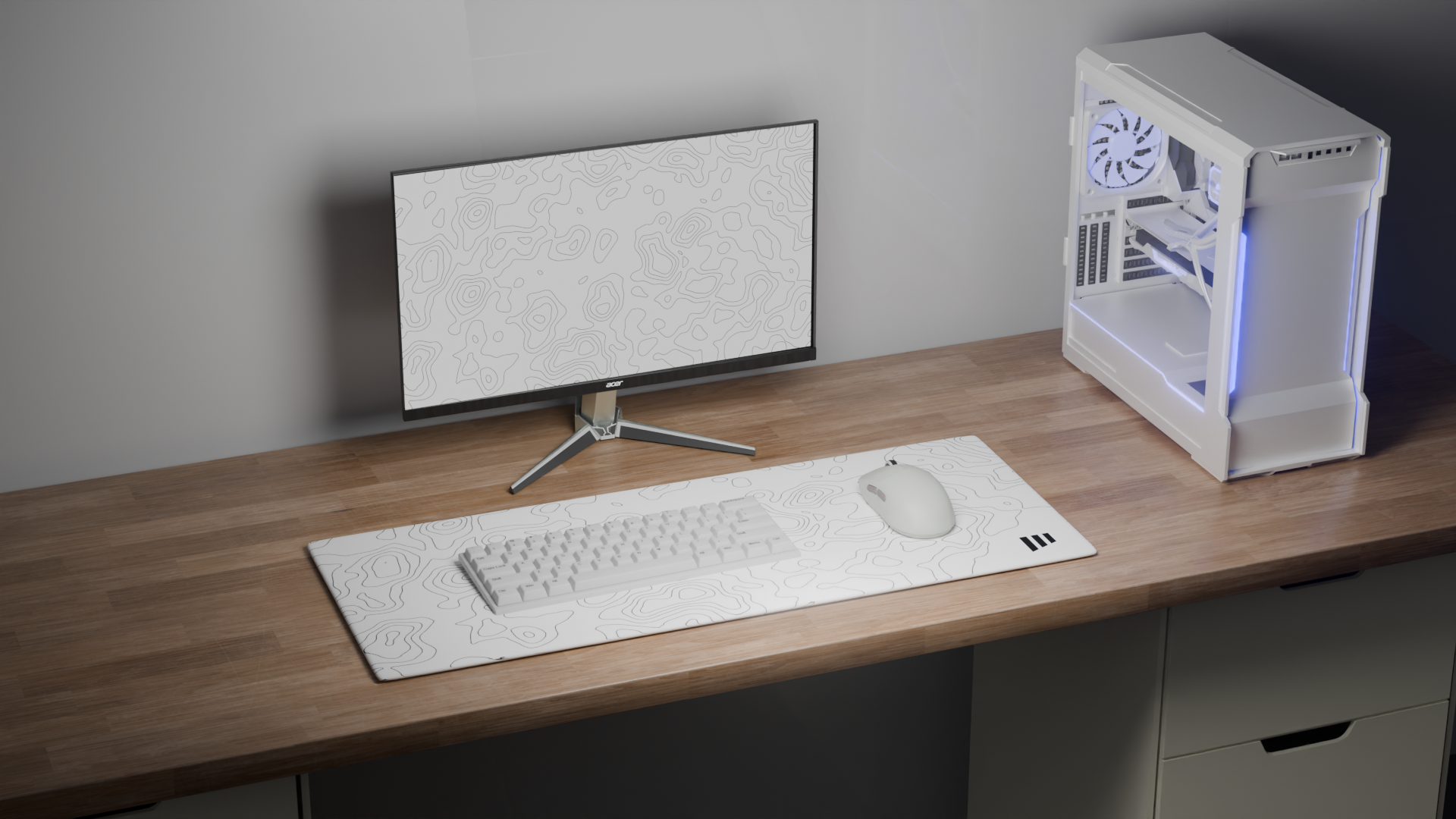 White Topo Mousepad